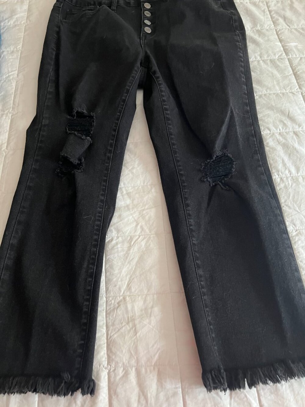 Brand New SO High‑Rise Straight Jeans – Size 15 – Black Distressed